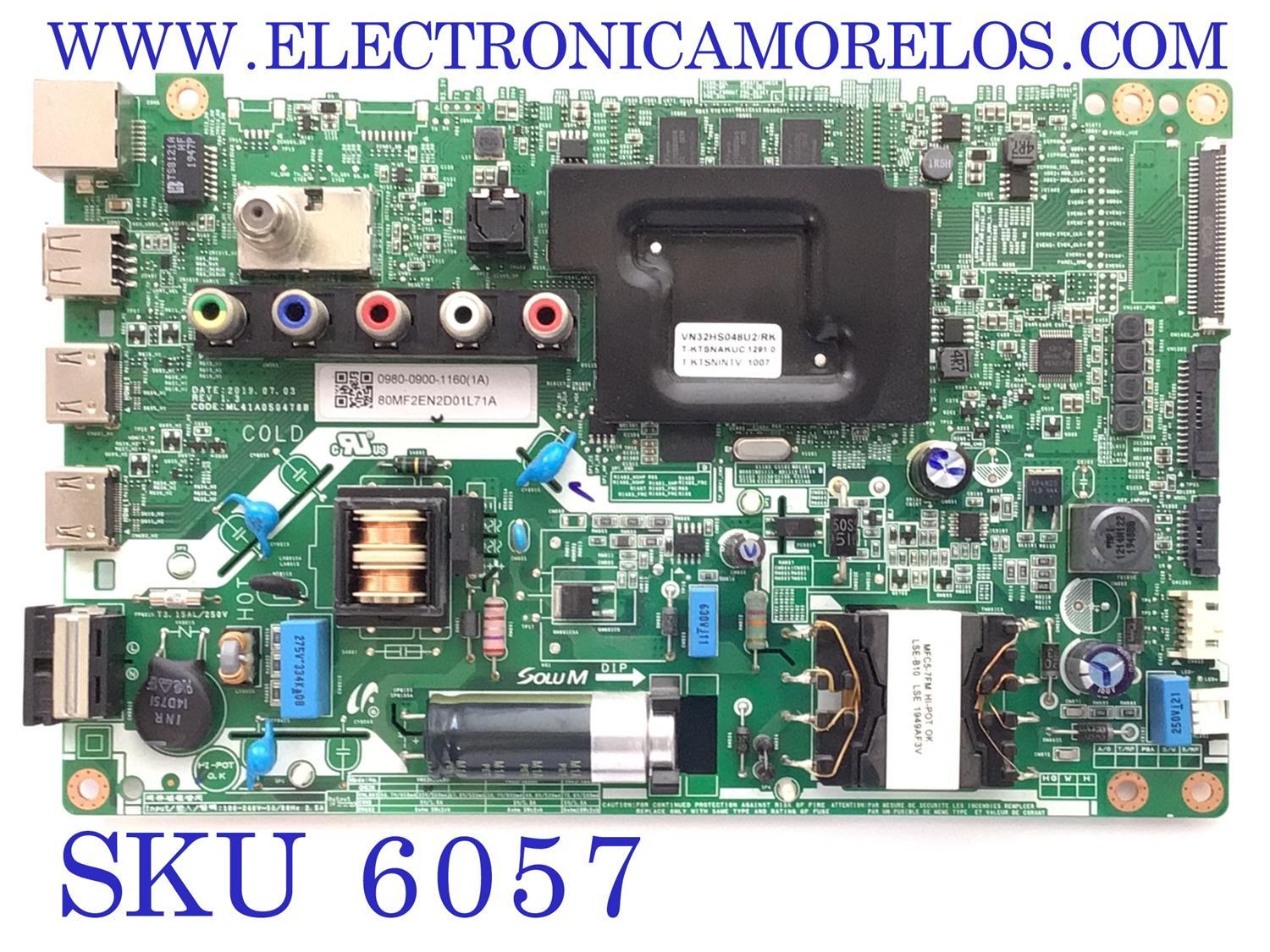 MAIN FUENTE COMBO PARA TV SAMSUNG ORIGINAL / NUMERO DE PARTE 0980-0900-1160 / ML41A050478B / 09800901160 / 80MF2EN2D01L71A / VN32HS048U2 / DISPLAY LSF320AN05-N01 / BN96-46115A / MODELO UN32M4500BFXZA / UN32M4500BFXZA VA05